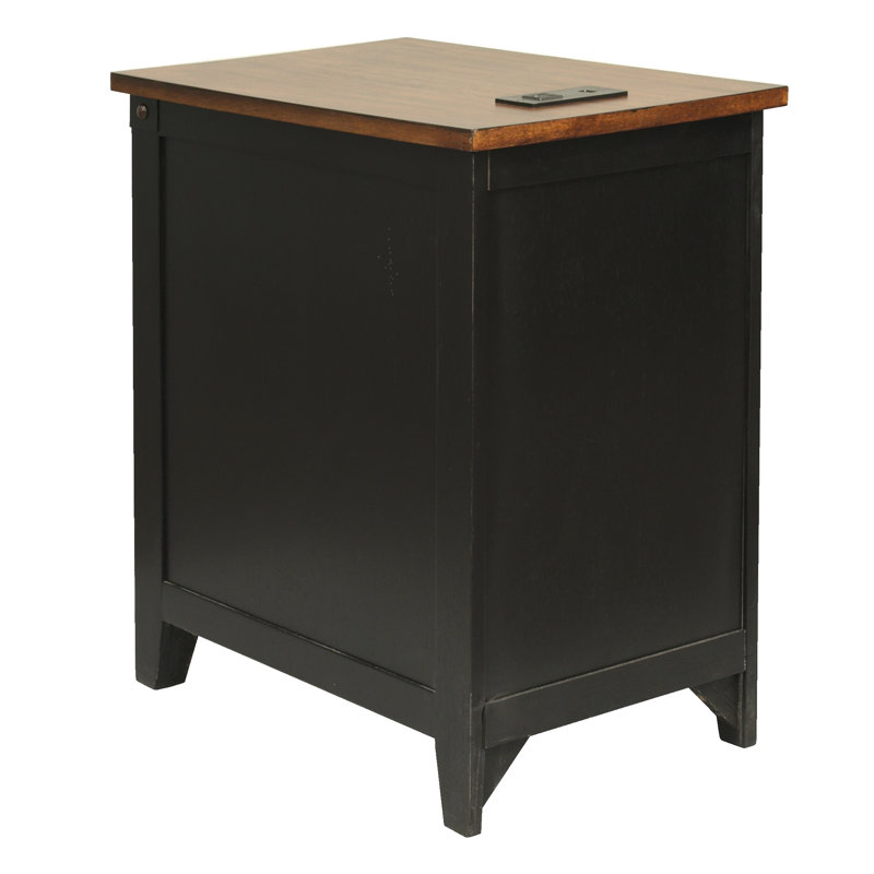 Gracie Oaks Ashworth Tray Top End Table with Storage and BuiltIn
